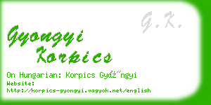gyongyi korpics business card